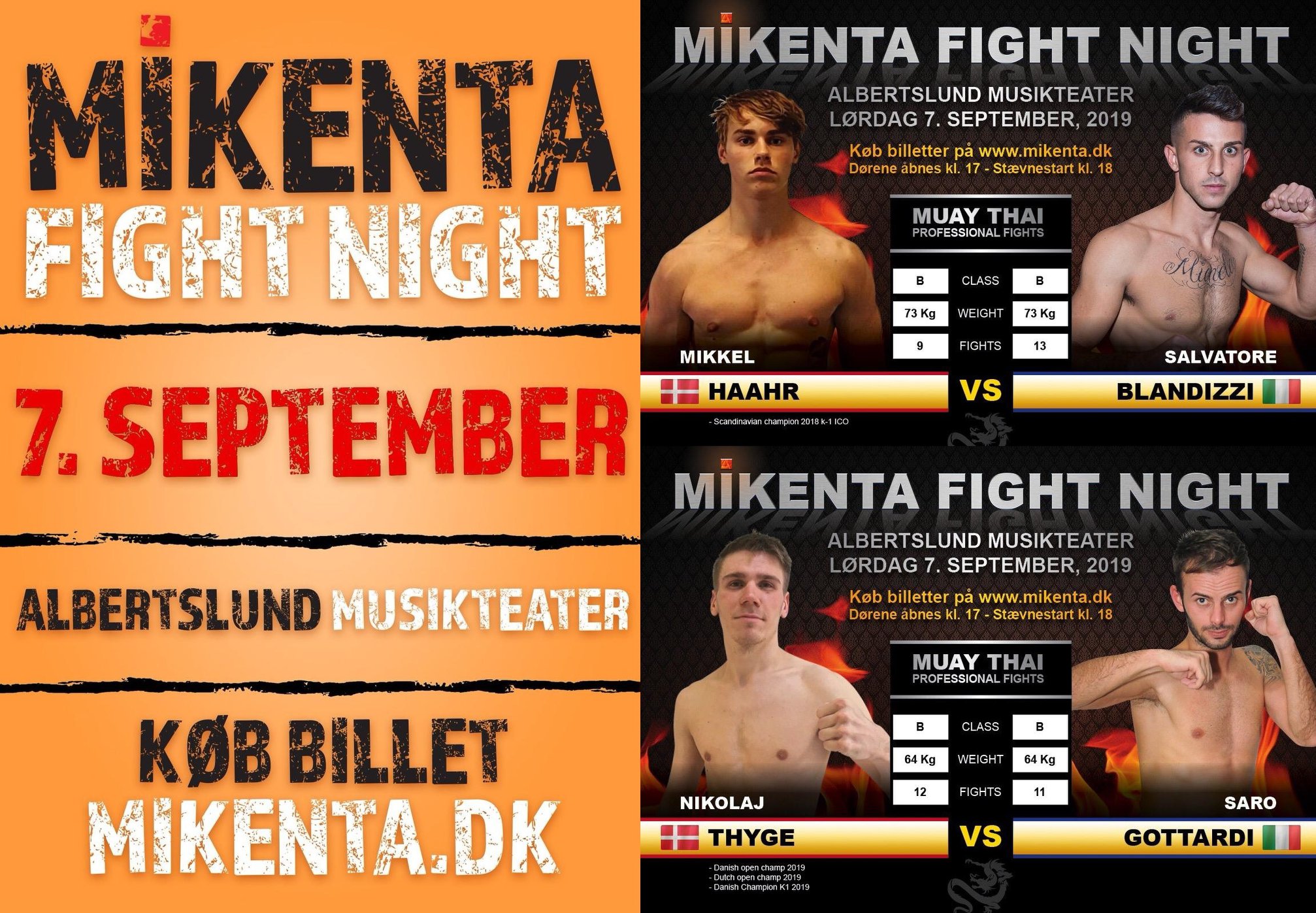 BLANDIZZI E GOTTARDI AL “MIKENTA FIGHT NIGHT” SABATO 7 SETTEMBRE