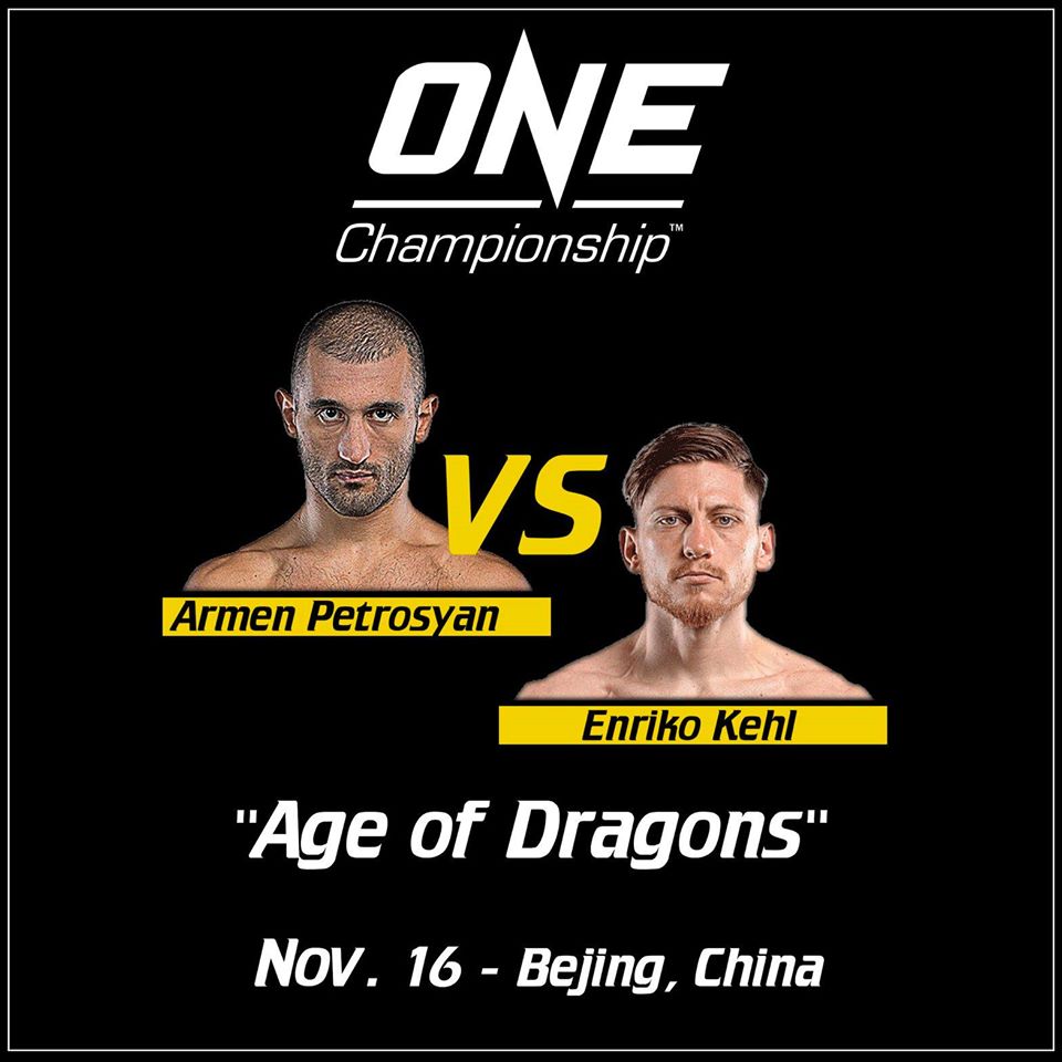 ARMEN PETROSYAN A ONE MENTRE LA NAZIONALE MMA INIZIA L’ AVVENTURA A SINGAPORE
