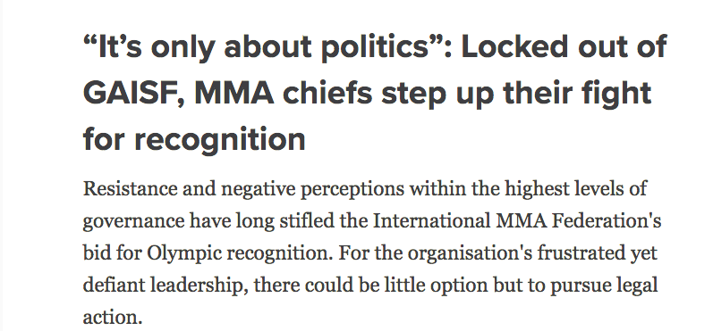 LETTERA APERTA (PARTE SECONDA). IMMAF FUORI DAL CIO – ONE CHAMPIONSHIP A QUOTA 85 MILIONI.