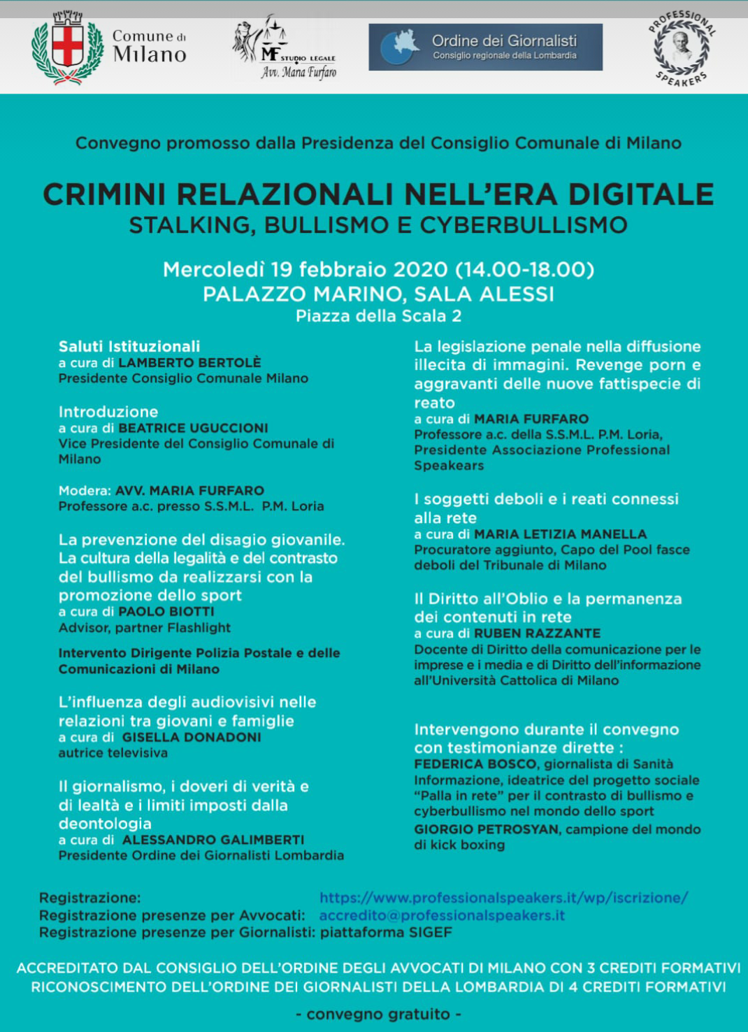 PAOLO BIOTTI E GIORGIO PETROSYAN CONTRO VIOLENZA E BULLISMO  CON IL CONSIGLIO COMUNALE DI MILANO