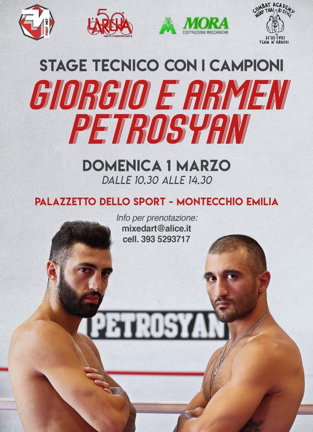 STAGE DI GIORGIO E ARMEN PETROSYAN A MONTECCHIO EMILIA DOMENICA 1 MARZO