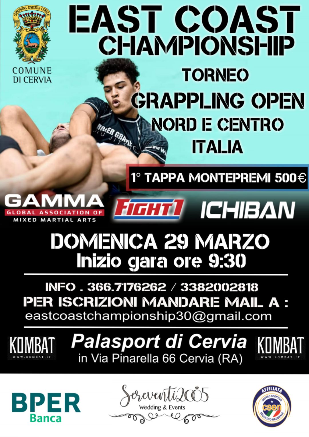 PRIMA TAPPA DEL TORNEO A PREMI DI GRAPPLING “ICHIBAN” DOMENICA 29 MARZO A PINARELLA DI CERVIA (RA)
