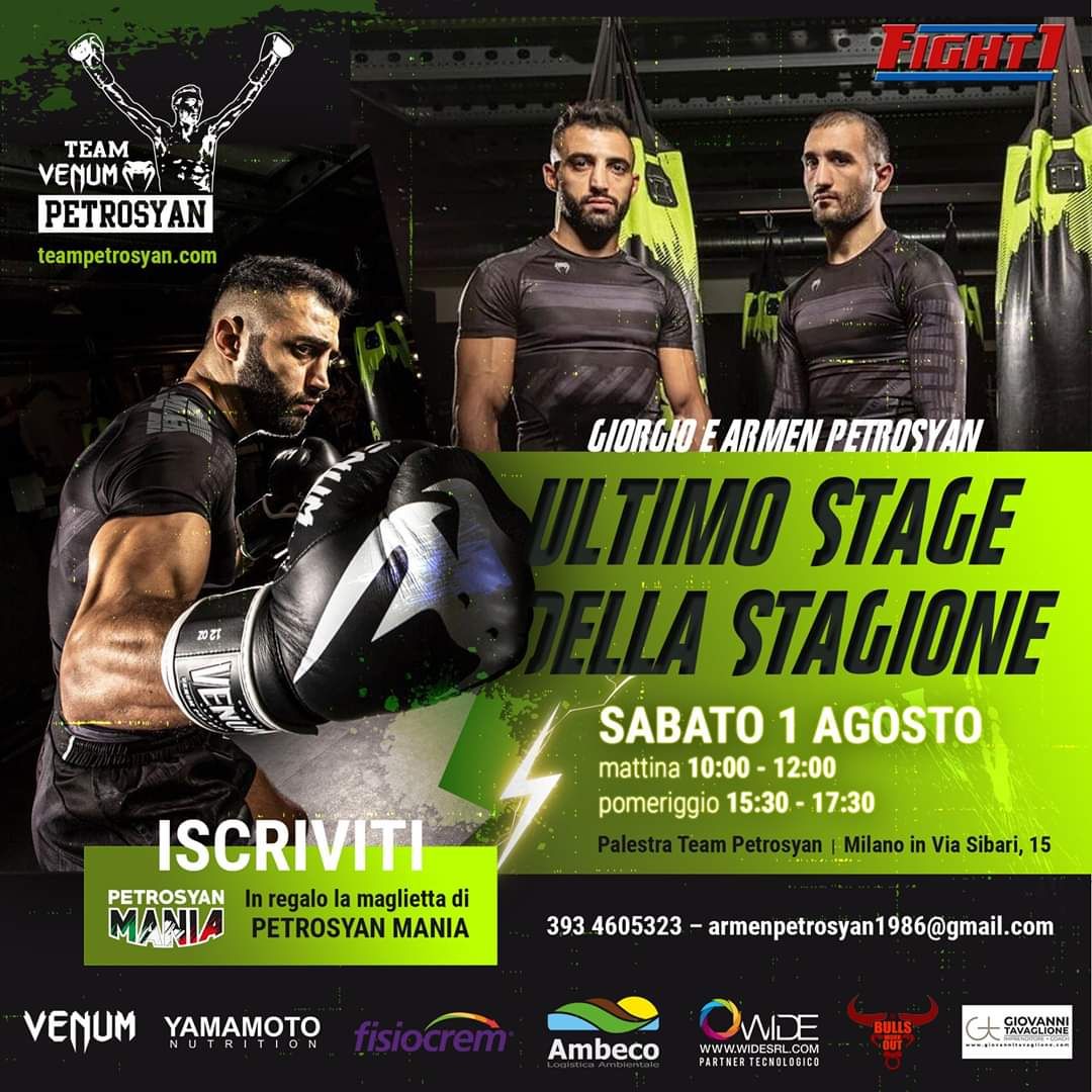 STAGE DI GIORGIO E ARMEN PETROSYAN SABATO 1 AGOSTO A MILANO