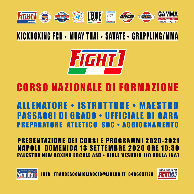 PRESENTAZIONE CORSI E PROGRAMMI DI FORMAZIONE FIGHT1 CAMPANIA 2020-2021