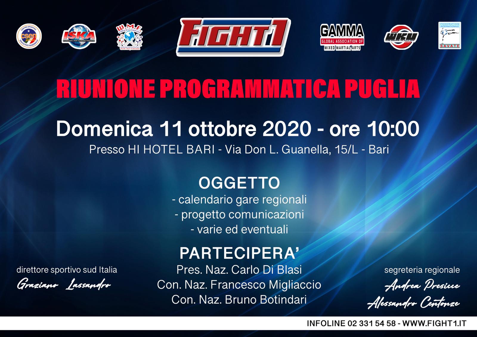 RIUNIONE PROGRAMMATICA FIGHT1 PUGLIA.