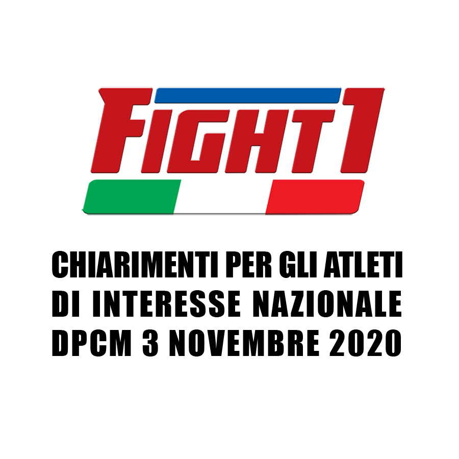 CHIARIMENTI PER GLI ATLETI DI INTERESSE NAZIONALE – DPCM 3 NOVEMBRE 2020