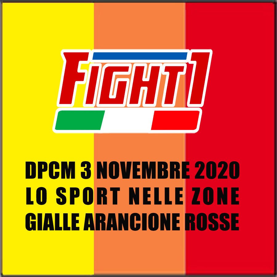 DPCM 3 NOVEMBRE 2020 E SPORT NELLE ZONE GIALLE, ARANCIONE E ROSSE