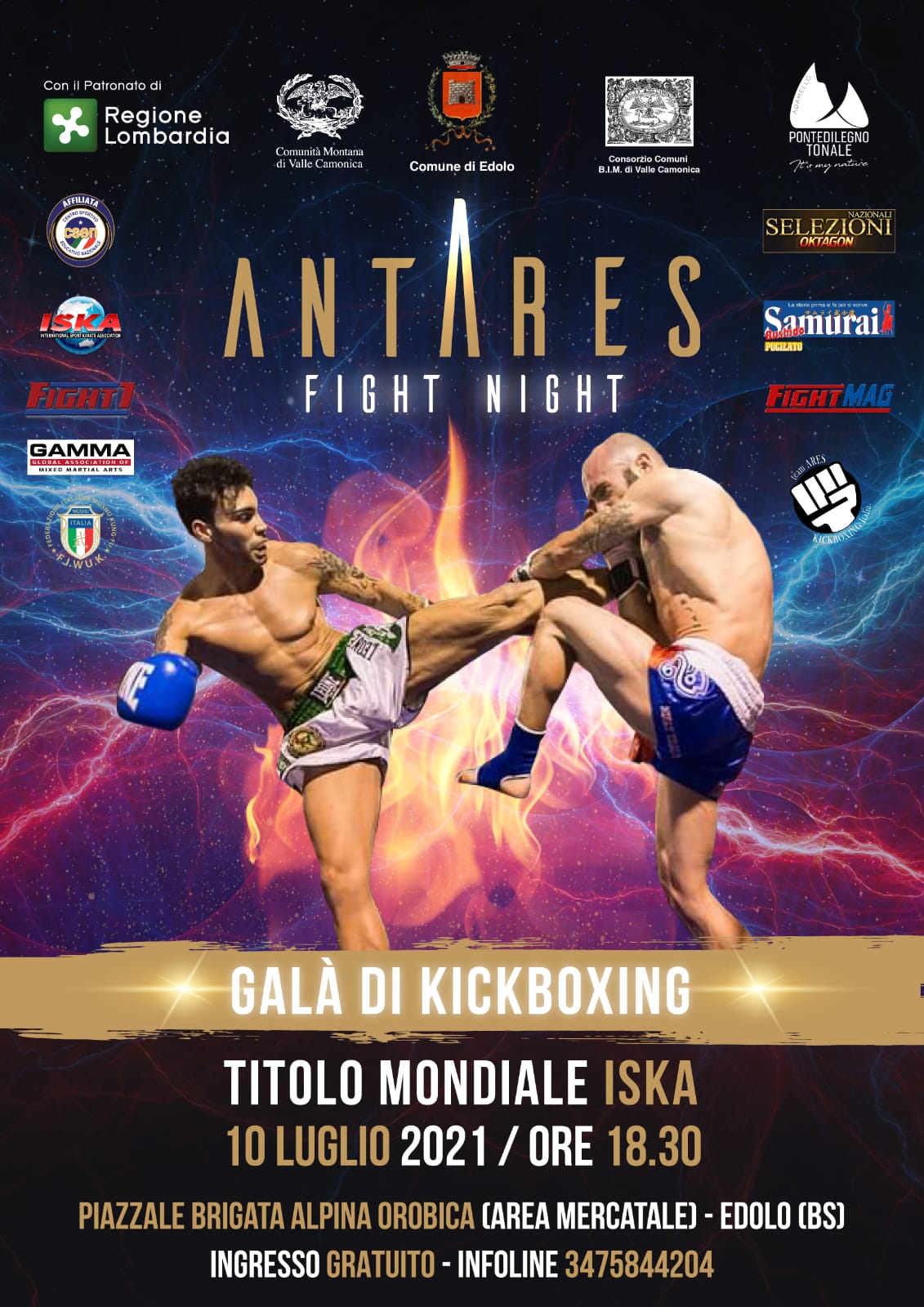 A EDOLO (BS) TRE MONDIALI ISKA DI KICKBOXING E MUAY THAI.