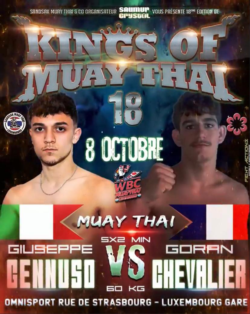 GIUSEPPE GENNUSO E LA TRINACRIA MUAY THAI A KINGS OF MUAY THAI SABATO 8 OTTOBRE.