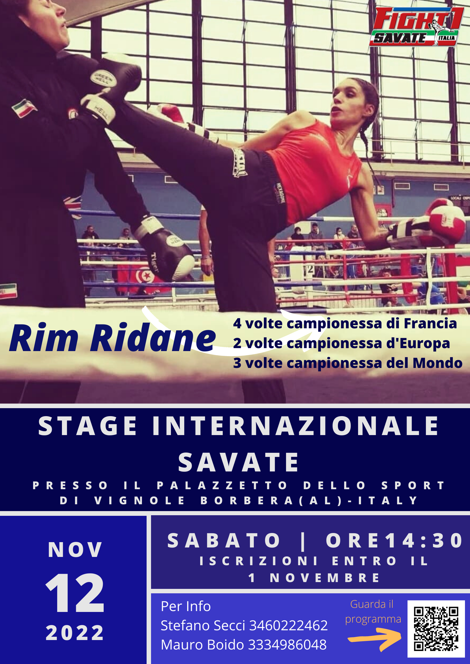 RIME RIDANE IN ITALIA PER UNO STAGE TECNICO DI SAVATE