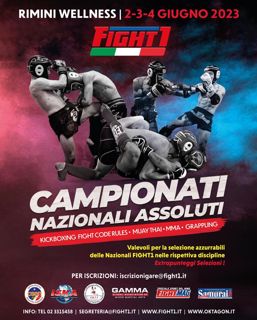 CAMPIONATO NAZIONALE FIGHT1 A RIMINIWELLNESS 2-3-4 GIUGNO 2023