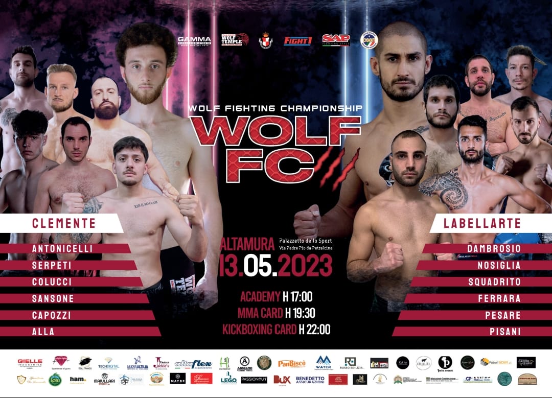 STASERA GRANDE MMA e FCR AL “WOLF FC” DI ALTAMURA