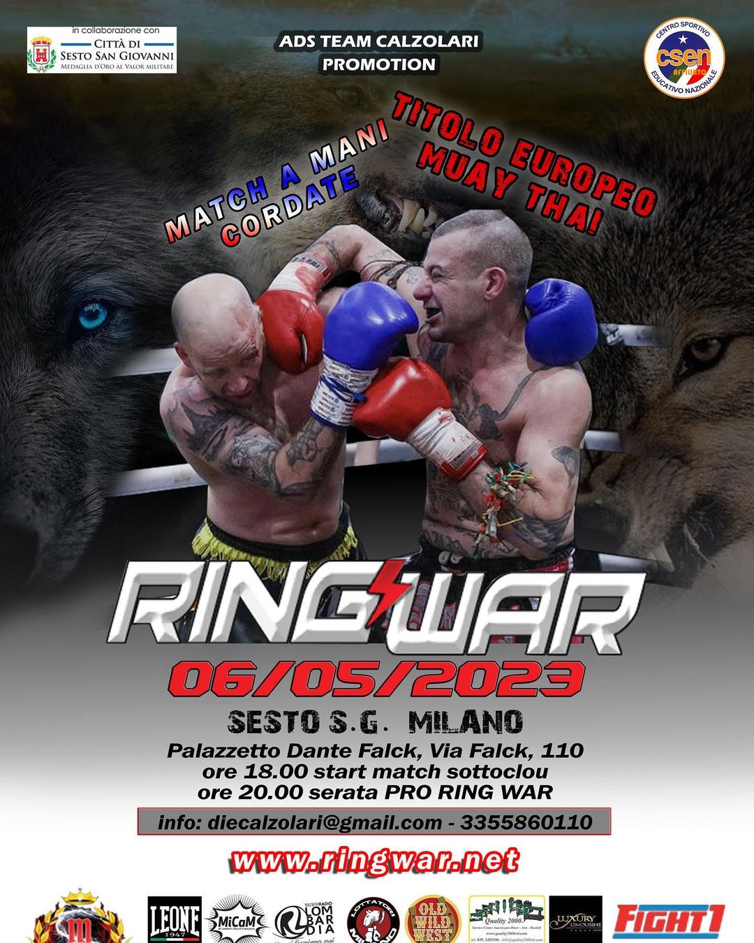 OTTAVA EDIZIONE DI RING WAR A SESTO SAN GIOVANNI
