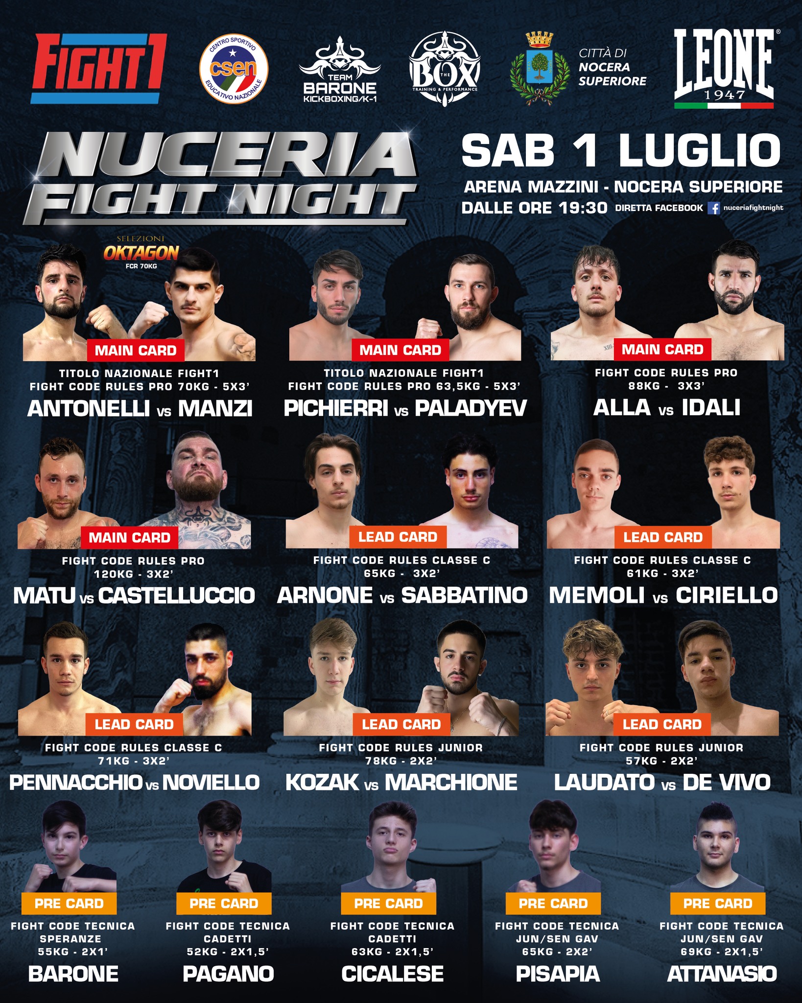 A NOCERA SUPERIORE IL NUCERIA FIGHT NIGHT