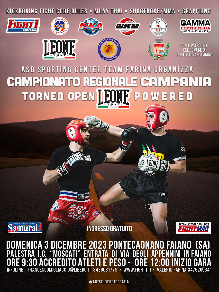 ECCO LA MODULISTICA DEL CAMPIONATO REGIONALE CAMPANIA E TORNEO OPEN LEONE POWERED DOMENICA 3 DICEMBRE 2023 IN FAIANO (SA)