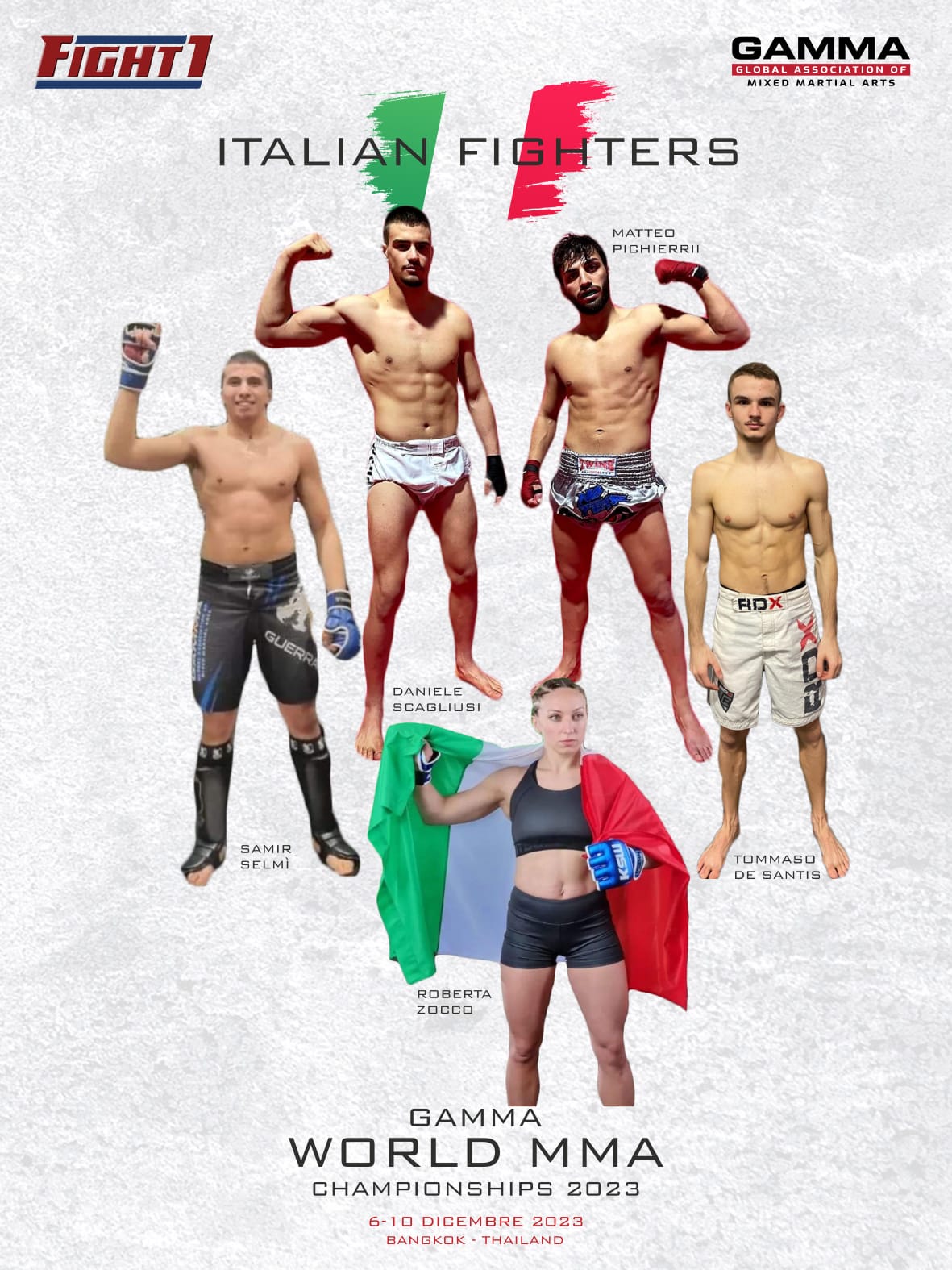 LA NAZIONALE DI MMA FIGHT1 IN PARTENZA PER I MONDIALI DI BANGKOK 2023