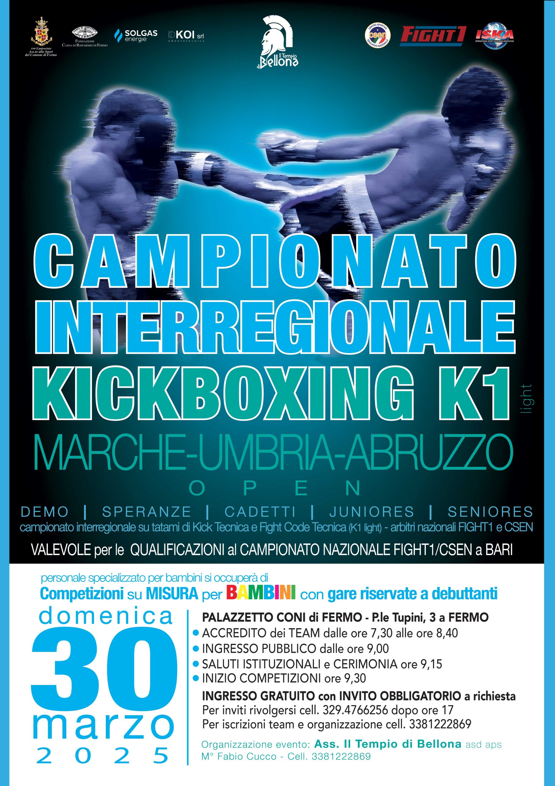 Campionato InterregionaleKICKBOXING LIGHT – Kick Tecnica – Fight Code Tecnica (K1light)Marche-Umbria-Abruzzo FIGHT1DEMO – SPERANZE – CADETTI – JUNIORES