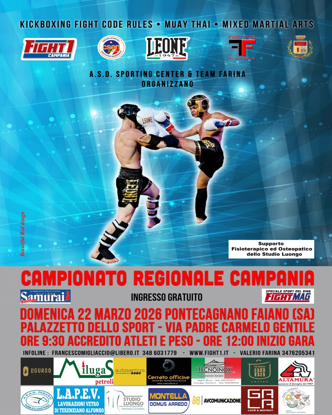 ECCO ONLINE LA MODULISTICA DEL CAMPIONATO REGIONALE FIGHT1 CAMPANIA DOMENICA 22 MARZO 2026 TERZA FASE A PONTECAGNANO FAIANO (SA)