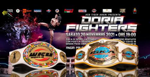 Le cinture in palio a Doria Fighters 